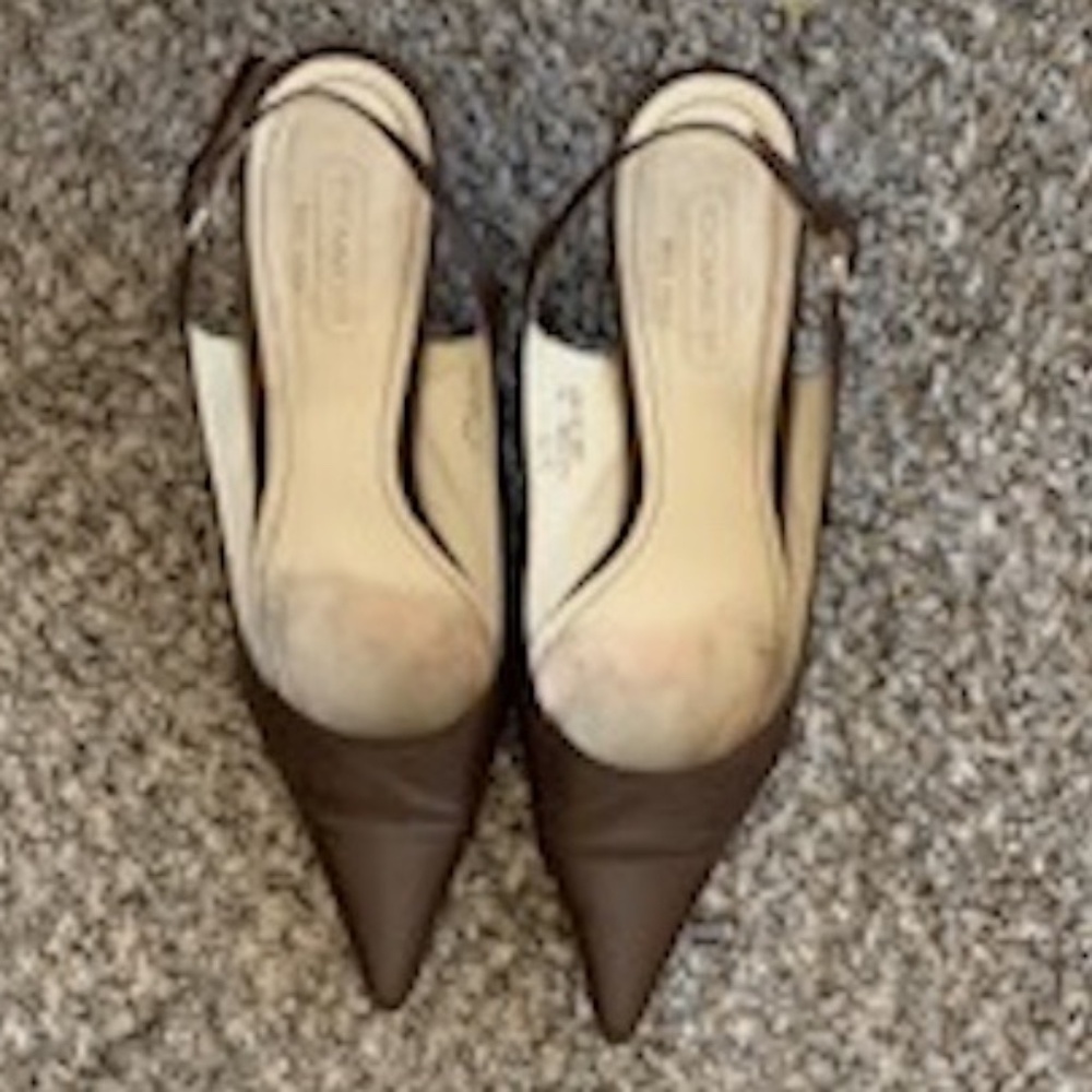 Coach brown sling back pumps